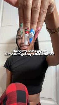 Ugly nail prank on my sisters😂😂 #nails #nailsnailsnails #prank #nailtutorial #hellokittynails