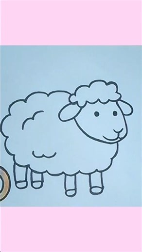 Cute Fluffy Sheep Drawing 🐑✨ (So Easy!) with a lots of fun 😊