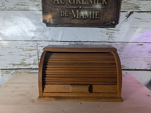 Vintage Wooden Bread Box With Drum Door – Rustic Farmhouse Style Kitchen Storage - Etsy Canada