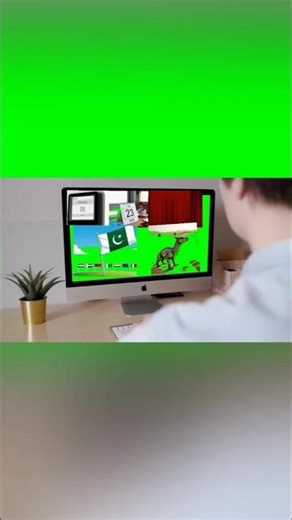 desktop computer green screen #desktopview #HD screen #offlinescreen #screensaver #screenkit