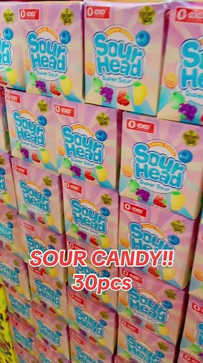 SOUR HEAD CANDY. 30pcs na. #fyp #foryoupage #tiktoktrending #fyppppppppppppppppppppppp #cocofood #sourcandy #sourchallenge #candy #yummy