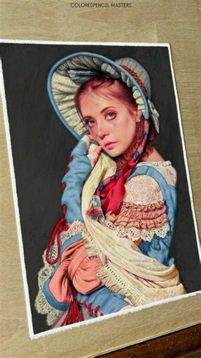 Colored Pencil Drawing Art Gallery on Instagram: "🖍️ Victorian Grace in Colored Pencil – Drawing by artist Danzihe (Douyin) With elegance stitched into every strand, artist Danzihe brings Victorian beauty to life using nothing but colored pencils. The lace, the ribbons, the tender blush on her cheeks — every detail is rendered with obsessive precision and soft, emotional depth. This isn’t just a portrait. It’s a story — of nostalgia, poise, and forgotten eras. From the glint in her eyes to the