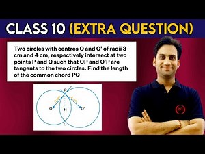 Two circles with centres O and O' of radii 3 cm and 4 cm, respectively intersect at two points P