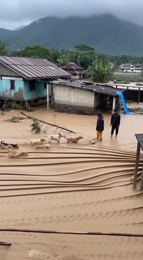 Dogs Stranded in Wide-Area Flooding Near Warehouse Buildings | Alone Story