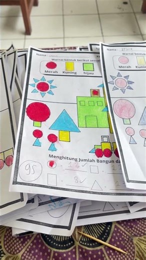 Counting & coloring flat shapes according to the code!!