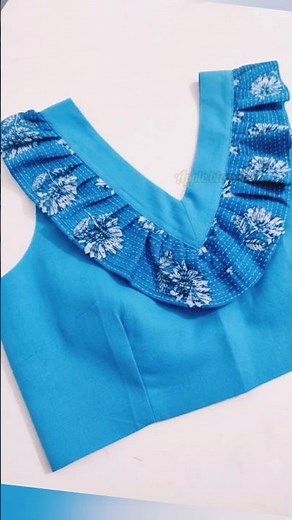 Simple & Stylish Ruffle frock yoke design Cutting and Stitching | Latest V-Neck frock yoke Design