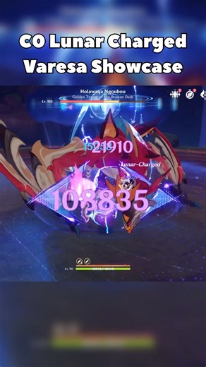 C0 lunar charged Varesa showcase 🔥 #varesa #lunar #genshinimpact #genshin