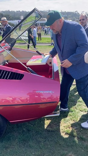 Prime specimen 1971 Lamborghini espada restorer @streetworks_exotics discussing part of the restoration process. #pebblecars #lamborghiniespada #espada #pebblebeachconcours #carrestoration #cars #concoursdelegance | Winston Goodfellow