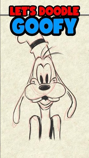 LET'S DOODLE - GOOFY (DRAW LIKE A DISNEY ANIMATOR, EASY!) #MickyMouse #Disney #Draw #goofygang
