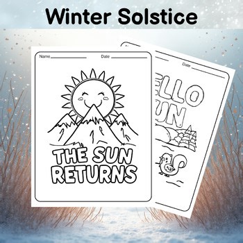 Winter Solstice Coloring Pages | Bubble Letters | kindergarten morning work