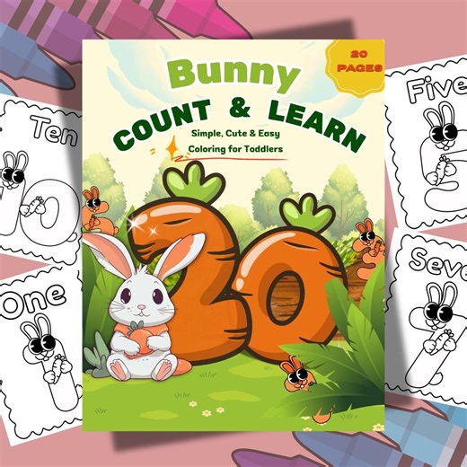 Bunny Counting Worksheets Printable | Count & Learn Numbers 1–20 | Preschool Math Activity | Digital Download - Etsy