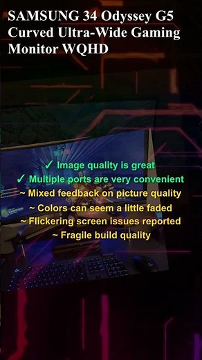 #SAMSUNG 34' #Odyssey G5: Curved Ultra-Wide Gaming Monitor #WQHD #Review! LC34G55TWWNXZA #165Hz #1ms