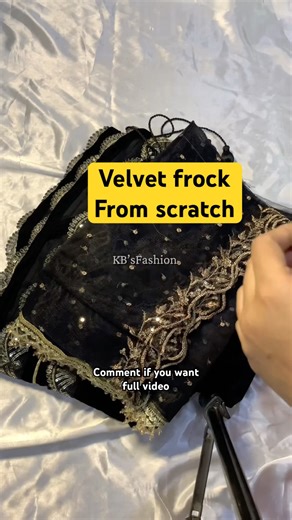 Black Velvet Frock | Mirror Work Neck ,Cutwork Lace | Net Dupatta | Handmade Dress #dressfromscratch