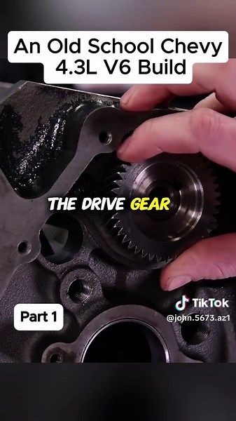 An Old School Chevy 4.3L V6 Build-p1#engine #rebuilding #enginebuild #fyp #oldcar