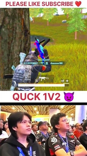 Quick 1v2 👿 #shorts #jonathangaming #youtube #ipadmini5pubghandcam #tournament #bgmi #pgmi #pov