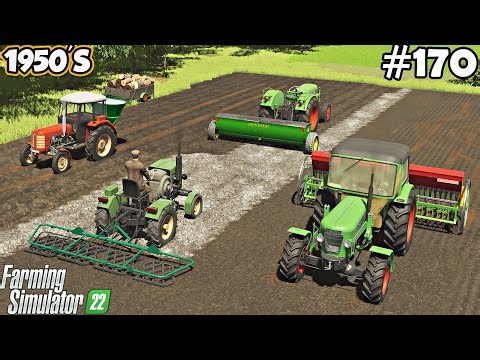 1950'S. Five old tractors in action. Mixed work and good money. Farming simulator 22. FS 22. Ep. 170