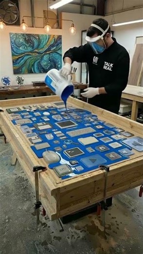 Making the Ultimate Epoxy Computer History Desk! #interiordesign #tablemesa #relax #resinart #diy