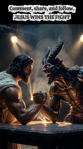 💪 Jesus vs Satan: The Arm Wrestling Match 🔥 #JesusVsSatanArmWrestling