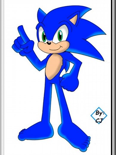Sonic the heghog without gloves and shoes