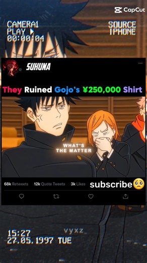 They Ruined Gojo’s ¥250,000 Shirt 😭 | Jujutsu Kaisen#jjk