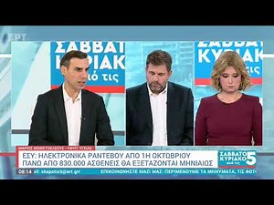 Μάριος Θεμιστοκλέους στο ΕΡΤnews: «Από 1η Οκτωβρίου τα ηλεκτρονικά ραντεβού στα νοσοκομεία»