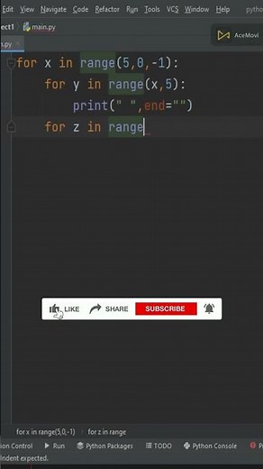 Python Pattern Exercise 50 With Solution #short #python #pattern #exercise #pythonpatterns #coding