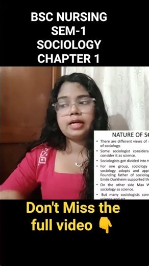👉BSC NURSING SEM-1 SOCIOLOGY CHAPTER 1