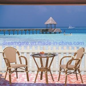 [Hot Item] Red Color Bamboo Look Frame Rattan Outdoor Dining Set