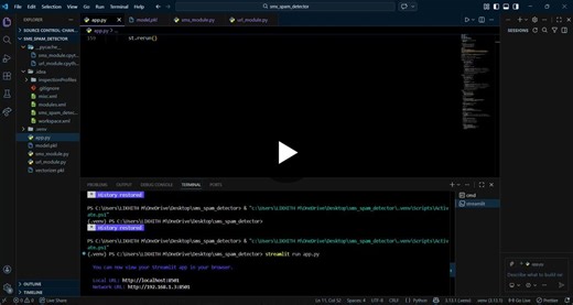 #machinelearning #python #cybersecurity #phishingdetection #spamdetection #nlp #streamlit #aiprojects #techlearning | Likhith M