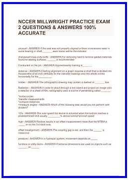 NCCER MILLWRIGHT PRACTICE EXAM 2 QUESTIONS ANSWERS 100 ACCURATE 636x882