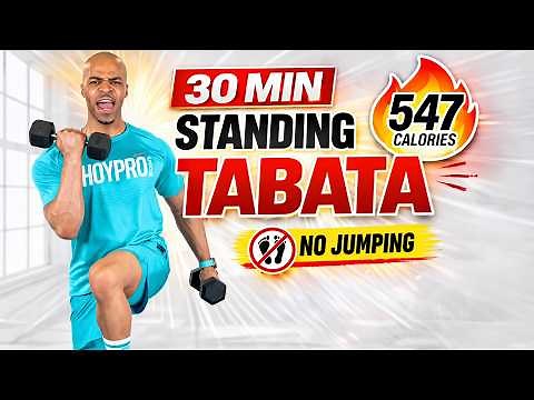 30 Min Standing TABATA 🔥 No Jumping Workout | Burn 500 Calories (No Floor)
