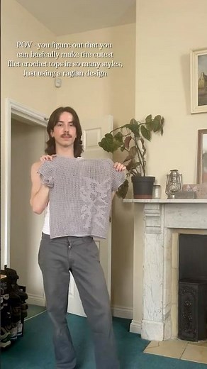 Creating the cutest filet crochet tops with a raglan design