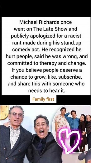 Michael Richards once went on The Late Show and publicly apologized for a racist rant made#kindness