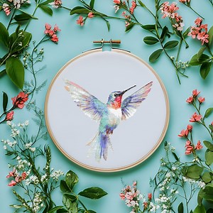 Hummingbird Cross Stitch Pattern: Modern Sampler (PDF Digital Download) - Etsy