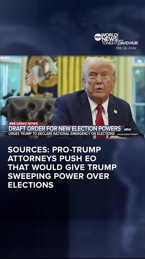 A group of pro-Trump attorneys and supporters have drafted an executive order aiming to give Pres. Trump sweeping unprecedented power over elections, multiple sources tell ABC News. Mary Bruce reports. #trump #elections #executiveorder #abcnews