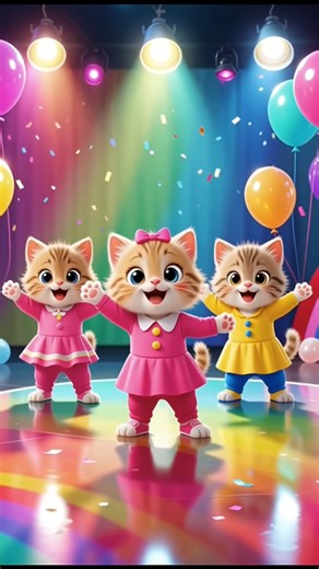 three kitten dancing 😍🐾 ‎#KittenDance‎#CuteKitten‎#CatShorts‎#ShortsVideo‎#AI#AICartoon‎#CatLovers‎