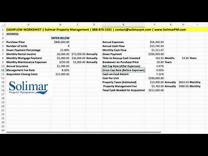 Landlord Property Investor Cashflow Spreadsheet Tutorial