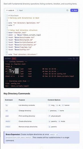 Working with Directories - Bash Tutorial — in 30 seconds #Bash #Shell #Linux