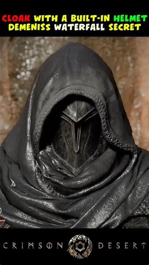 Cloak with a built-in helmet—Demeniss waterfall hidden secret #crimsondesertgame #gaming