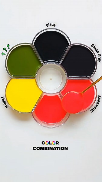 Black Meets Yellow & Strawberry 🍓💛 | A Bold Color Explosion 🎨 #ColorMixing #Satisfying #colors