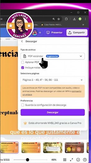 Descarga la presentación de CANVA se solo ver a PDF #canva