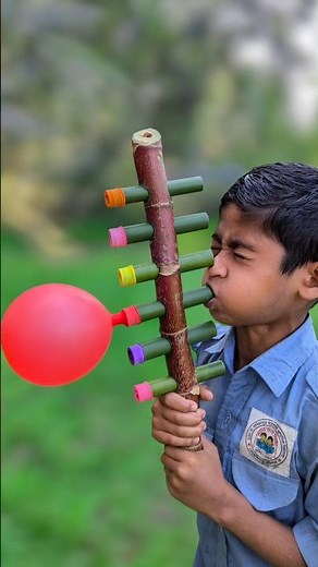 Six colourful balloon & red colour toy #diy #art