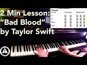 How to Play Bad Blood by Taylor Swift on Piano - Easy, Quick Lesson (Magic Music Method)