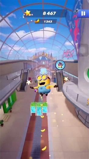 Minion Rush Epic Run Gameplay: Collecting Bananas and Jumping Obstacles
