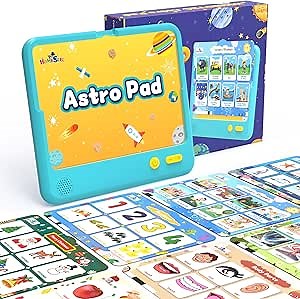 HOMESTEC Astro Pad, Toddler Interactive Learning Toys Ages 3 4 5 6, Kids Speech Therapy Educational Tablet Includes Sight Words, Nursery Rhymes, Stories, Perfect Christmas,Birthday Gift for Boys Girls