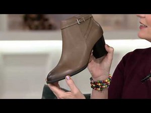 Vionic Orthotic Leather Ankle Boots w/ Buckle - Upton on QVC