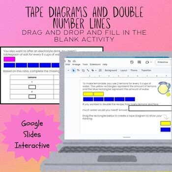 Ratio Drag and Drop Activity | Double Number Line & Tape Diagram | Google Slides