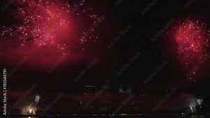 New York City Skyline Manhattan with Flashing Fireworks. New York Manhattan fireworks. New York Fireworks over Manhattan. 4th of July Fireworks. Independence day