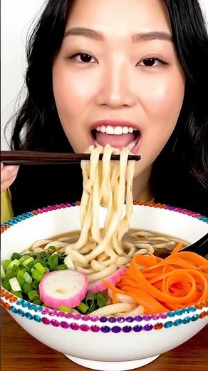 🍜 Soft Korean ASMR — Cozy Ramen Slurping Sounds for Relaxation #aieating #mukbang