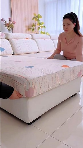 Video instruction on how to put Menotti Corner sofa slipcover on